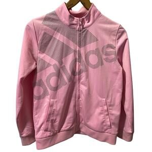 ADIDAS Girls Track Jacket — Pink & Black Size 16